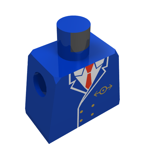 Lego Minifig Torso with Four Button Suit and Train Logo Print conductor