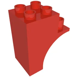 Duplo Brick Arch Half 2 x 3 x 3 / Red