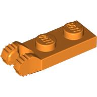 Lego Hinge Plate 1 x 2 Locking with 2 Fingers On End, without Groove, 7 Teeth / Orange