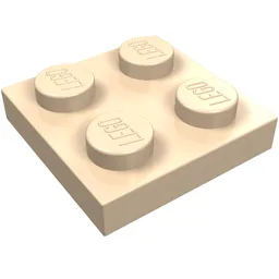 Plate 2 x 2 / Light Nougat