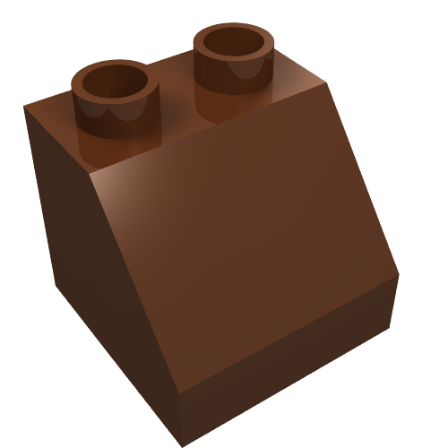 Lego Duplo Brick 2 x 2 Slope 45° / Reddish Brown