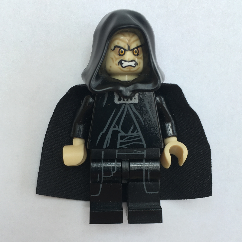 Lego Emperor Palpatine, Tan Skin, Clenched Teeth (50231 Cape)