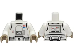 Torso SW Armor Snowtrooper Commander with Printed Back Pattern 2 / White Arms / Dark Tan Hands