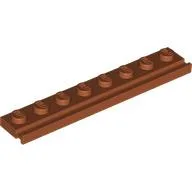 Plate Special 1 x 8 with Door Rail / Dark Orange