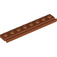 Lego Plate Special 1 x 8 with Door Rail / Dark Orange