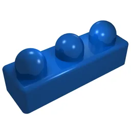 Primo Brick 1 x 3 / Blue