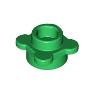 Plant, Flower, Plate Round 1 x 1 with 4 Petals / Green