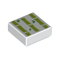 Tile 1 x 1 with Bamboo Print / White