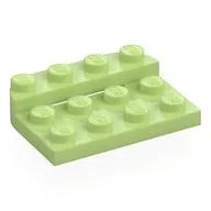 Plate Round Corners Double 3 x 4 with 1 x 4 Raised Edge Studs / Yellowish Green
