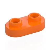 Plate Special 1 x 2 Rounded with 2 Open Studs / Orange