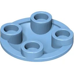 Plate Round 2 x 2 with Rounded Bottom [Boat Stud] / Medium Blue
