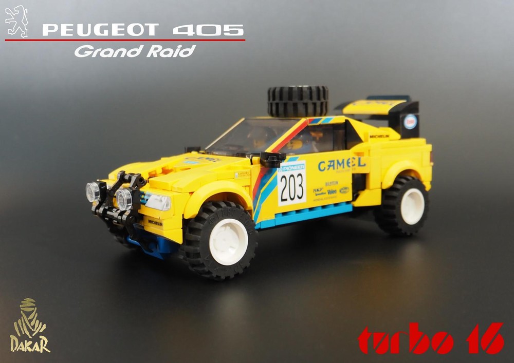 Lego Peugeot 405 Turbo16 Dakar Variant - Speed Champions 8 Studs wide