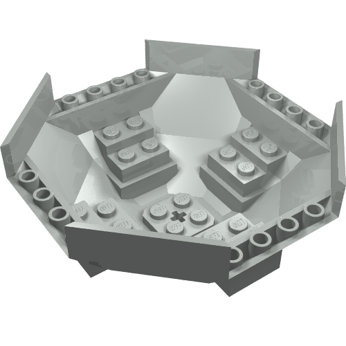 Lego Cockpit 10 x 10 x 4 Octagonal / Light Gray
