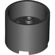 Brick Round 3 x 3 x 2 Recessed Center with 2 x 2 Studs and Axle Hole / Black