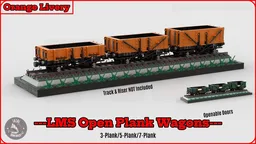 (Orange) LMS Open Plank Wagons (8w)