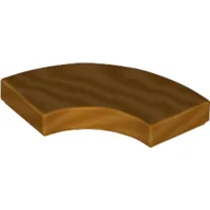 Tile 2 x 2 Curved, Macaroni / Metallic Gold