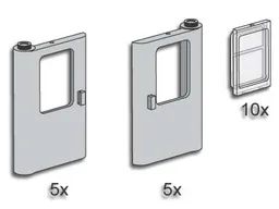 Grey Train Doors with Panes