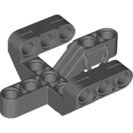 Technic Beam 5 x 5 x 2 Perpendicular Fork 3 Fingers / Dark Bluish Gray