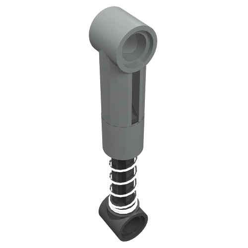 Lego Technic Shock Absorber 6.5L with Soft Spring, Standard Coil [Complete Assembly] / Light Gray