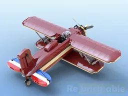 Dark Red Biplane