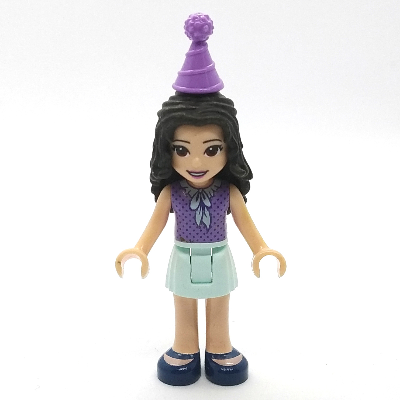 Lego Emma - Medium Lavender Dotted Top, Light Aqua Skirt, Hat