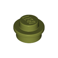 Lego Plate Round 1 x 1 with Solid Stud / Olive Green