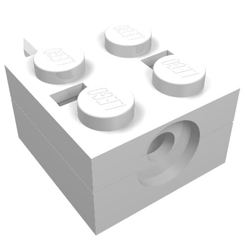 Lego Arm Holder Brick 2 x 2 without Hole and 1 Arm / White