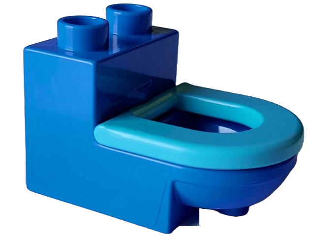 Lego Duplo, Furniture Toilet with Medium Azure Seat (4911 / 4912)