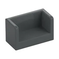 Panel 1 x 2 x 1 with Rounded Corners and 2 Sides / Dark Bluish Gray