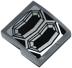 Slope, Curved 2 x 2 x 2/3 with 2 Octagonal Exhausts Pattern (Sticker) - Set 70223