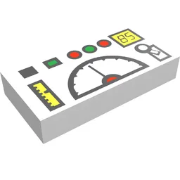 Tile 1 x 2 with Telemetry Panel Print / White