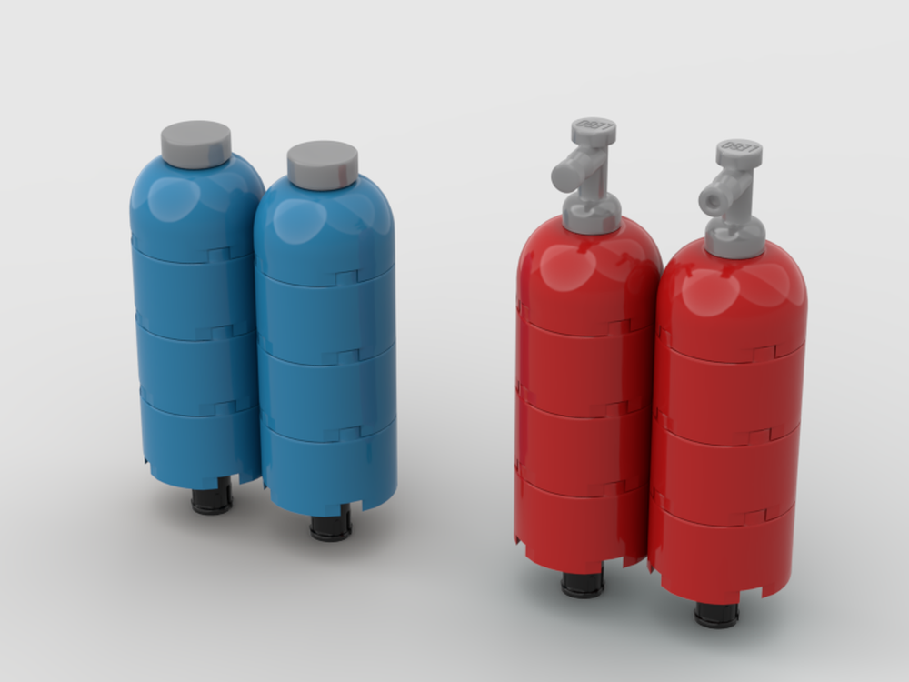 Lego fire extinguishers and nitrous oxide tanks pack