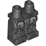 Lego Hips and Pearl Titanium Legs with Light Bluish Gray and Dark Bluish Gray Armour Panels and Toes Print / Pearl Titanium