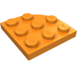 Plate Round Corner 3 x 3 / Orange