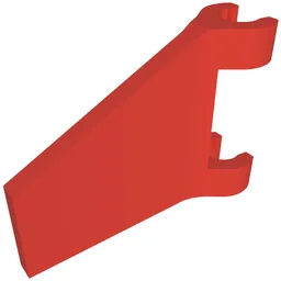 Flag 2 x 2 Trapezoid with Flared Area between Clips / Red