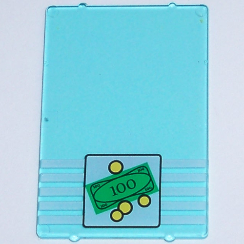 Lego Glass for Window 1 x 4 x 5 with Bank Money 4 Coins Print / Trans-Light Blue