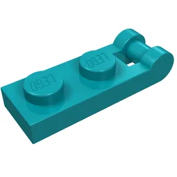 Plate Special 1 x 2 with Handle on End [Closed Ends] / Dark Turquoise