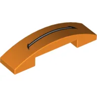 Brick Curved 4 x 1 Double, No Studs with Mouth Open Print / Orange