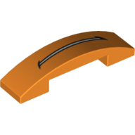 Lego Brick Curved 4 x 1 Double with No Studs and Mouth Open Print / Orange
