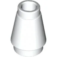 Cone 1 x 1 [Top Groove] / White