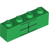 Lego Brick 1 x 4 with 6 Black Stripes Print (Hulk Bottom Torso) / Green