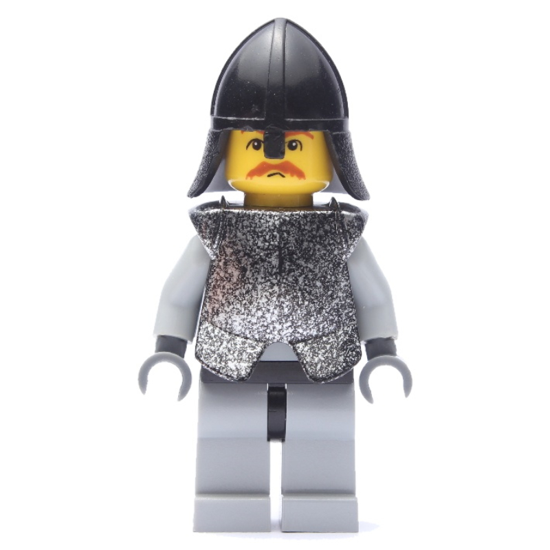 Lego Knight (Knights Kingdom I) - Light Bluish Gray Legs, Armor, Brown Moustache