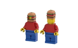 Up-Scaled LEGO Minifigure Accessory Bundle - Hamburger Hat and Helmet