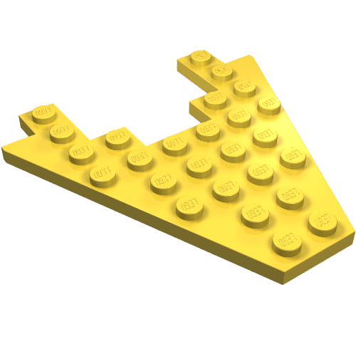 Lego Wedge Plate 8 x 8 with 3 x 4 Cutout / Yellow