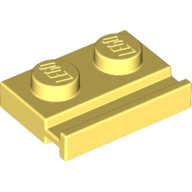 Lego Plate Special 1 x 2 with Door Rail / Bright Light Yellow
