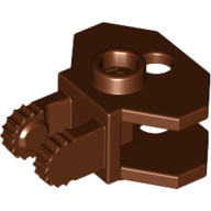 Lego Hinge 1 x 2 Locking with 2 Fingers and Towball Socket, 9 Teeth / Reddish Brown