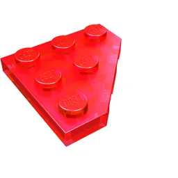 Wedge Plate 3 x 3 Cut Corner / Trans-Red