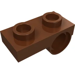 Plate Special 1 x 2 with Pin Hole Underneath / Reddish Brown