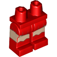 Lego Hips and Red Legs with Red Short Skirt and Red Boots Print / Red