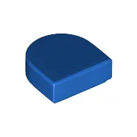Tile Round 1 x 1 Half Circle / Blue